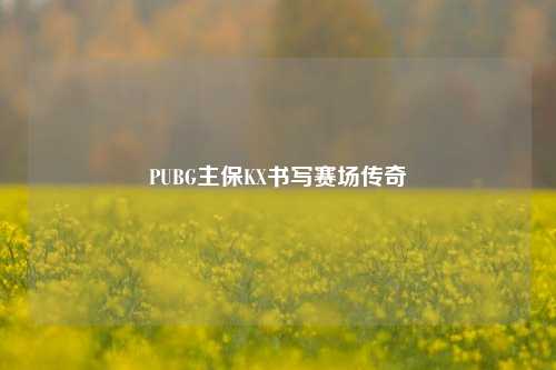 PUBG主保KX书写赛场传奇