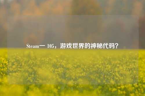 Steam一 105，游戏世界的神秘代码？
