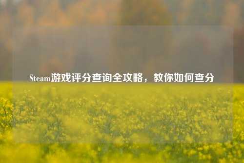 Steam游戏评分查询全攻略，教你如何查分
