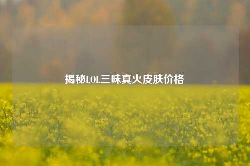 揭秘LOL三味真火皮肤价格