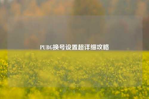 PUBG换号设置超详细攻略