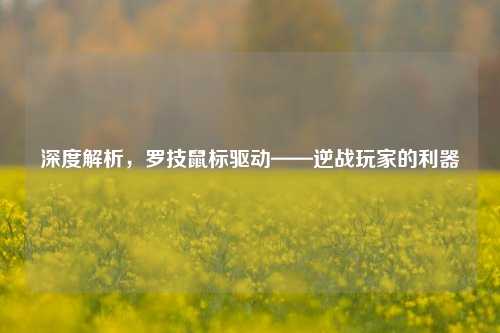 深度解析，罗技鼠标驱动——逆战玩家的利器