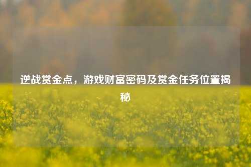 逆战赏金点，游戏财富密码及赏金任务位置揭秘