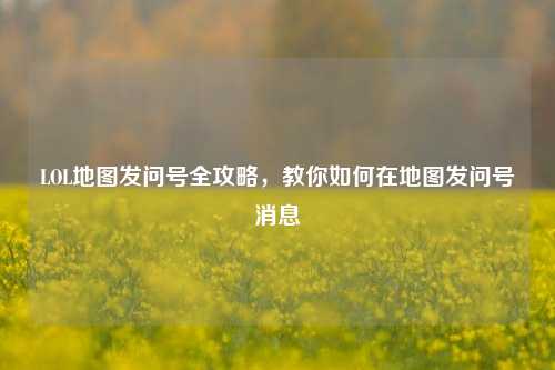 LOL地图发问号全攻略，教你如何在地图发问号消息