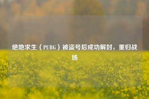 绝地求生（PUBG）被盗号后成功解封，重归战场