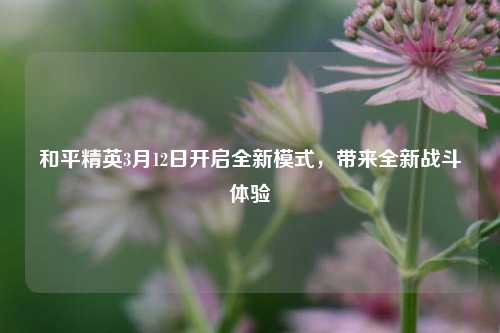 和平精英3月12日开启全新模式，带来全新战斗体验