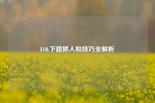 LOL下路抓人和技巧全解析