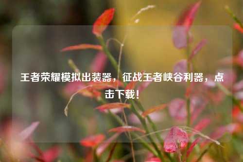 王者荣耀模拟出装器，征战王者峡谷利器，点击下载！