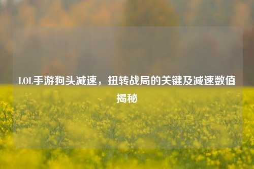 LOL手游狗头减速,扭转战局的关键及减速数值揭秘