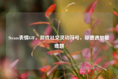 Steam表情GIF，游戏社交灵动符号，却遭遇加载难题