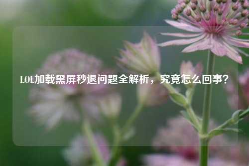 LOL加载黑屏秒退问题全解析，究竟怎么回事？