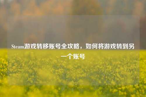 Steam游戏转移账号全攻略，如何将游戏转到另一个账号