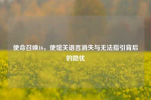 使命召唤16,使馆关语言消失与无法指引背后的隐忧