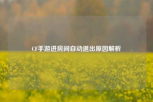 CF手游进房间自动退出原因解析