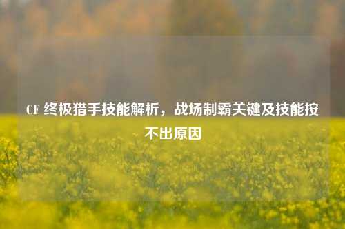 CF 终极猎手技能解析,战场制霸关键及技能按不出原因