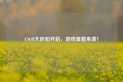 CSGO大折扣开启,游戏盛宴来袭!