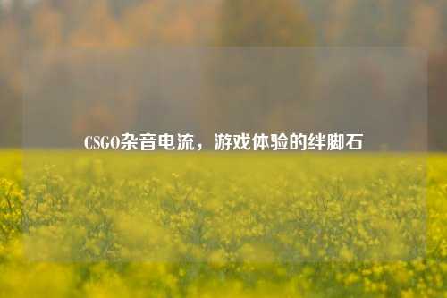 CSGO杂音电流，游戏体验的绊脚石