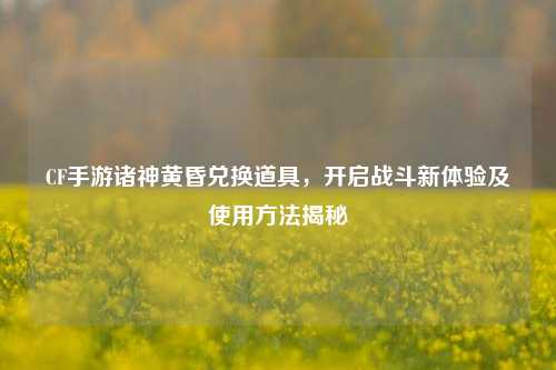 CF手游诸神黄昏兑换道具，开启战斗新体验及使用方法揭秘