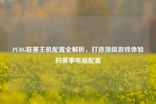 PUBG联赛主机配置全解析，打造顶级游戏体验的赛事电脑配置