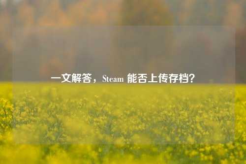一文解答,Steam 能否上传存档?