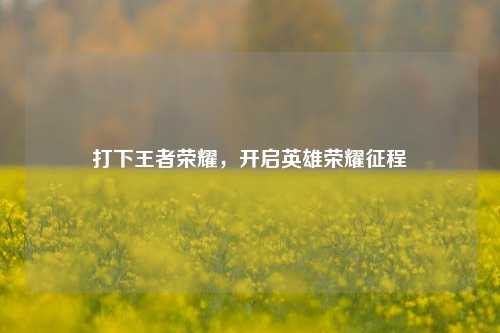 打下王者荣耀,开启英雄荣耀征程