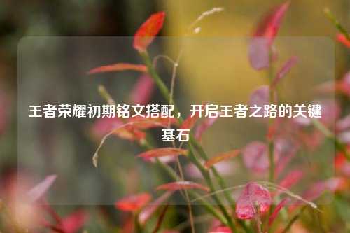 王者荣耀初期铭文搭配,开启王者之路的关键基石