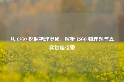 从 CSGO 挖掘物理奥秘,解析 CSGO 物理题与真实物理引擎