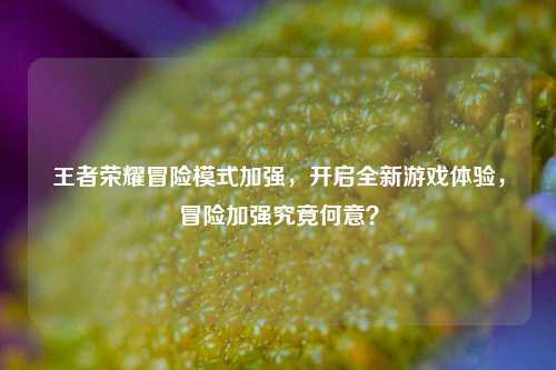 王者荣耀冒险模式加强，开启全新游戏体验，冒险加强究竟何意？