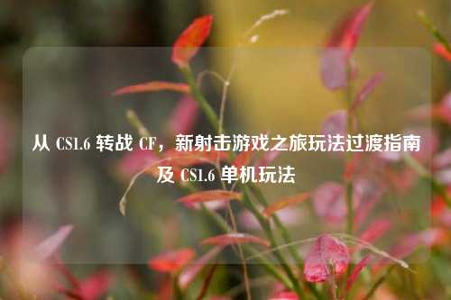 从 CS1.6 转战 CF,新射击游戏之旅玩法过渡指南及 CS1.6 单机玩法