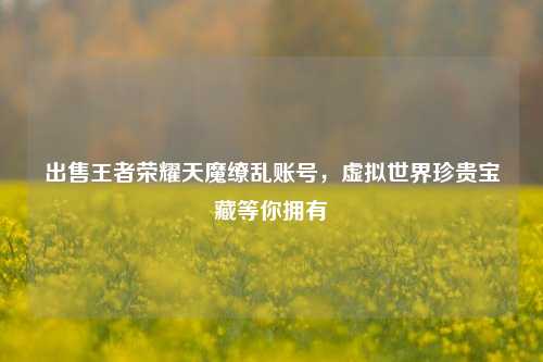出售王者荣耀天魔缭乱账号,虚拟世界珍贵宝藏等你拥有