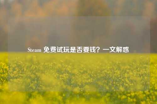 Steam 免费试玩是否要钱？一文解惑